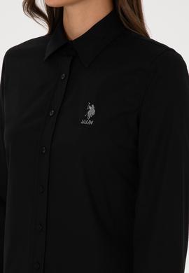 Kadın Siyah Uzun Kollu Basic Gömlek - 50307989030