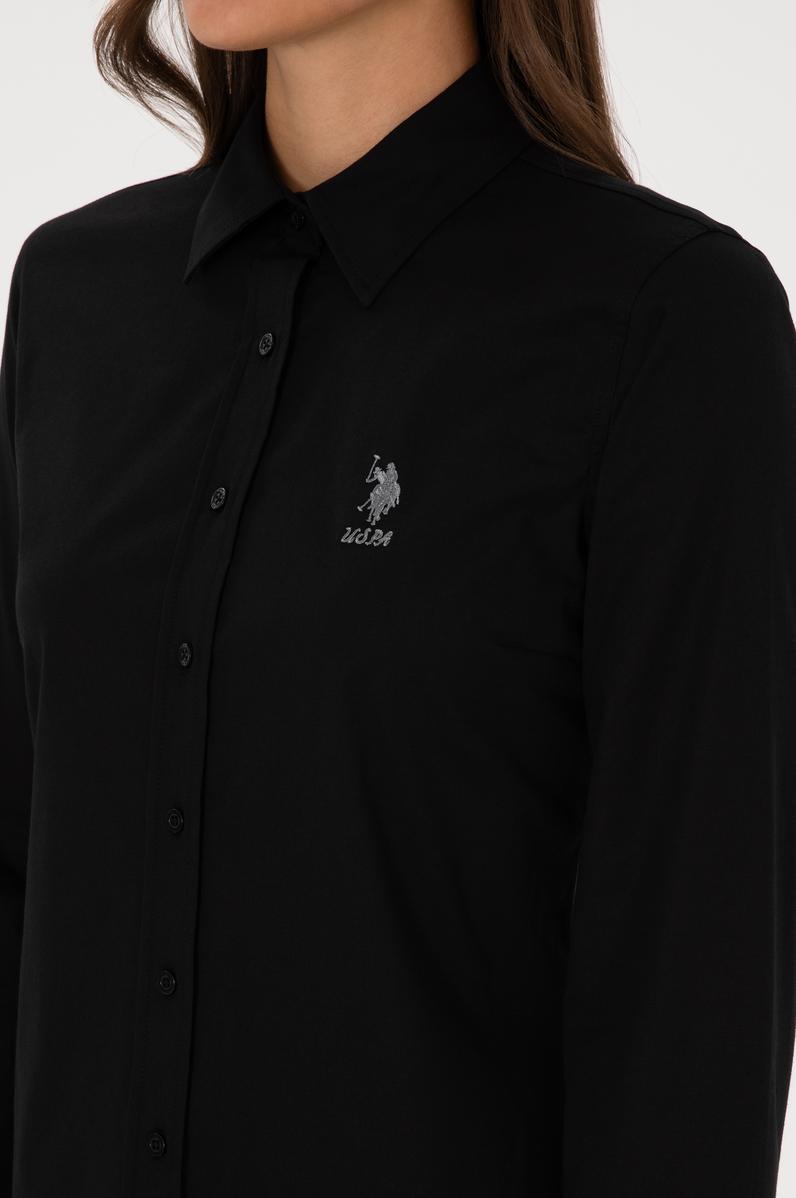 Kadın Siyah Uzun Kollu Basic Gömlek