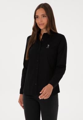 Kadın Siyah Uzun Kollu Basic Gömlek - 50307989030