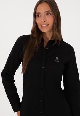 Kadın Siyah Uzun Kollu Basic Gömlek - 50307989030
