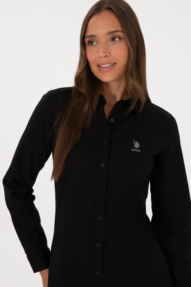 Kadın Siyah Uzun Kollu Basic Gömlek - 50307989030