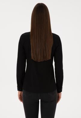 Kadın Siyah Uzun Kollu Basic Gömlek - 50307989030