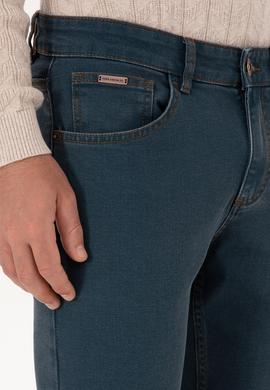 Erkek Koyu Mavi Slim Fit Petrol Jean Pantolon - 50308119056