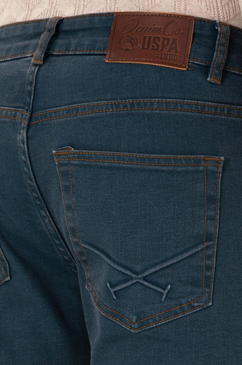 Erkek Koyu Mavi Slim Fit Petrol Jean Pantolon