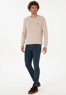 Erkek Koyu Mavi Slim Fit Petrol Jean Pantolon - 50308119056