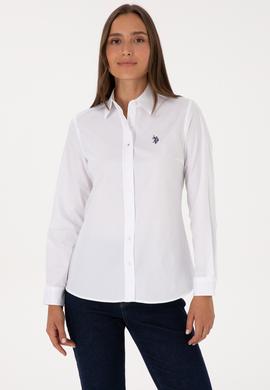 Kadın Beyaz Uzun Kollu Basic Gömlek - 50308023013