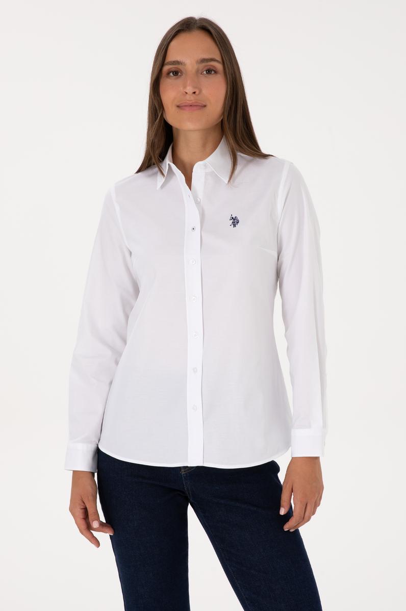 Kadın Beyaz Uzun Kollu Basic Gömlek