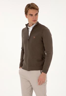 Erkek Vizon Basic Triko Hırka - 50307800088