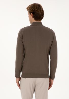 Erkek Vizon Basic Triko Hırka - 50307800088