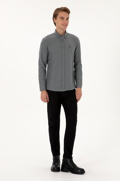 Erkek Slim Fit Siyah Kanvas / Chino Pantolon
