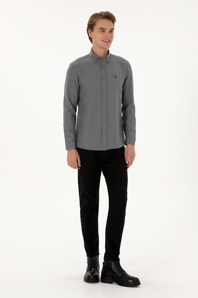 Erkek Slim Fit Siyah Kanvas / Chino Pantolon