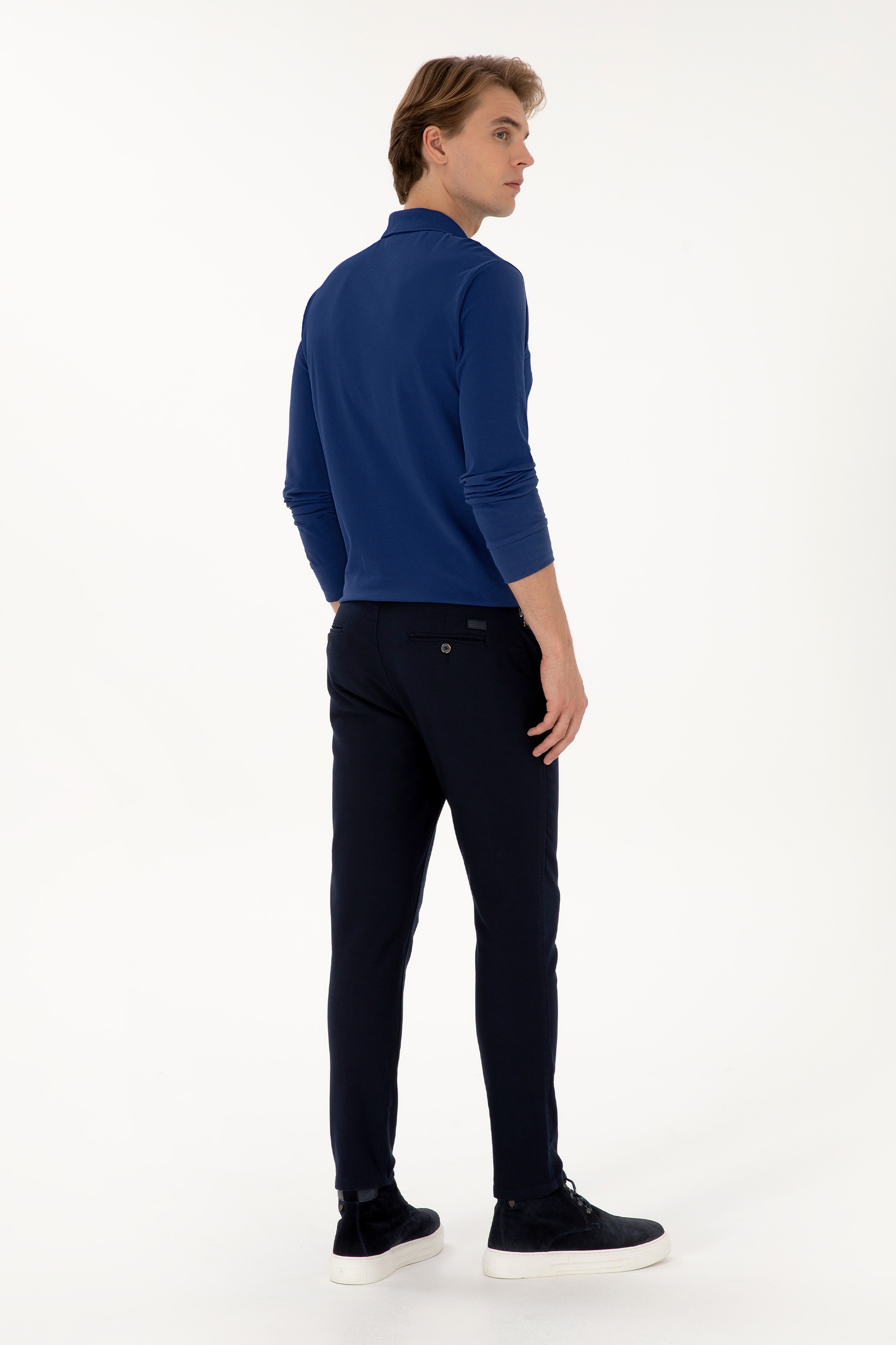 Erkek Slim Fit Lacivert Kanvas / Chino Pantolon