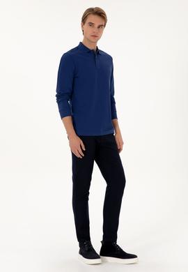 Erkek Lacivert Slim Fit Kanvas / Chino Pantolon - 50311606121
