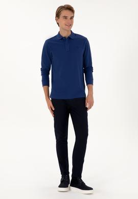 Erkek Lacivert Slim Fit Kanvas / Chino Pantolon - 50311606121