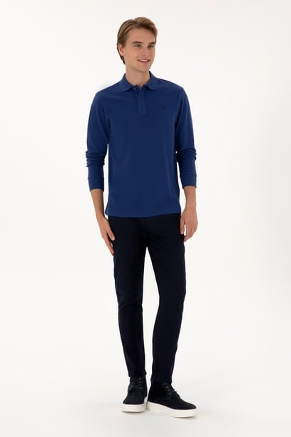 Erkek Lacivert Kanvas / Chino Pantolon