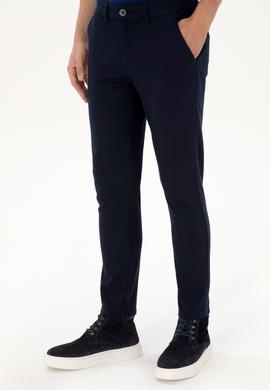 Erkek Lacivert Slim Fit Kanvas / Chino Pantolon - 50311606121