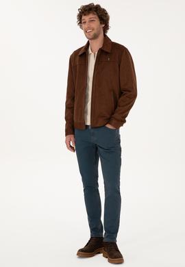 Erkek Kahverengi Deri Ceket - 50317294008