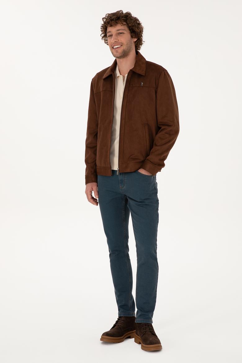 Erkek Kahverengi Deri Ceket - 50317294008
