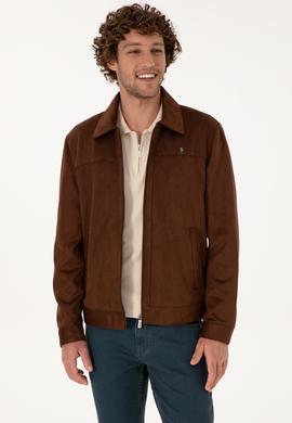 Erkek Kahverengi Deri Ceket - 50317294008
