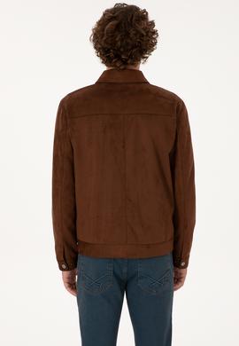 Erkek Kahverengi Deri Ceket - 50317294008