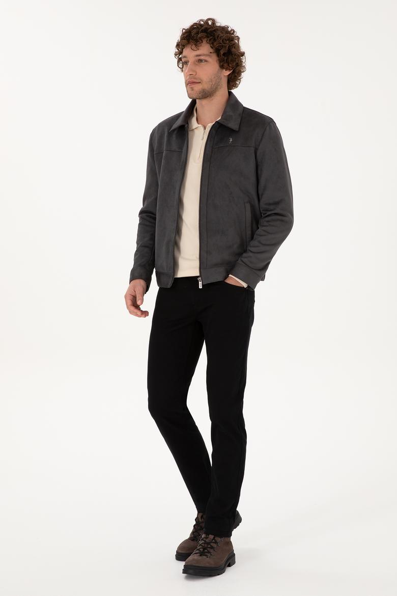 Erkek Antrasit Deri Ceket - 50317294013