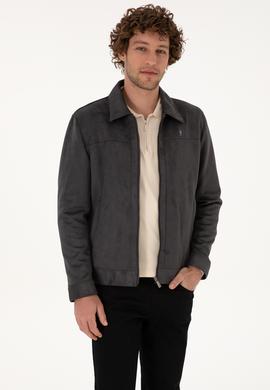 Erkek Antrasit Deri Ceket - 50317294013