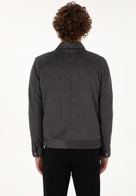 Erkek Antrasit Deri Ceket - 50317294013