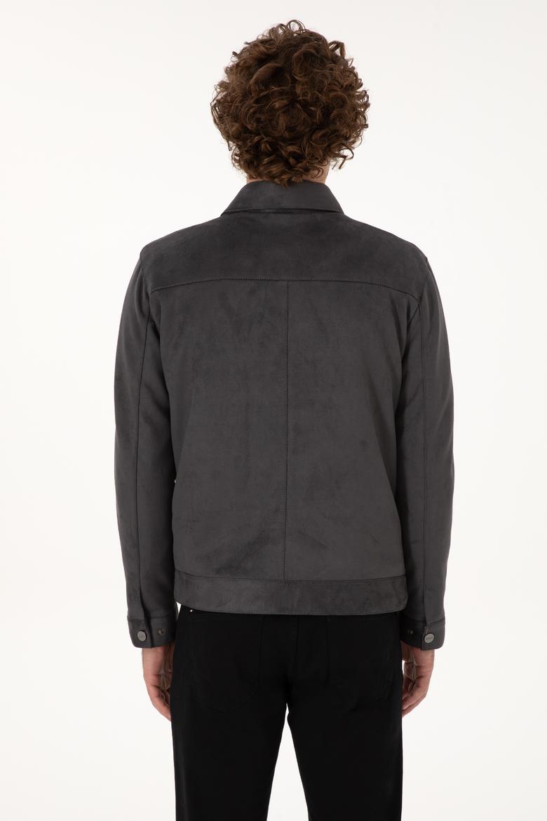 Erkek Antrasit Deri Ceket - 50317294013