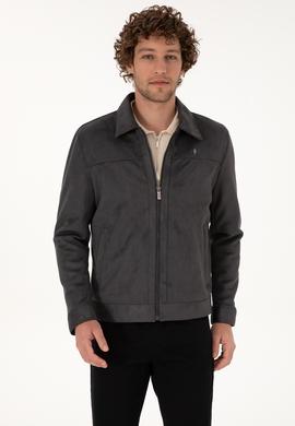 Erkek Antrasit Deri Ceket - 50317294013