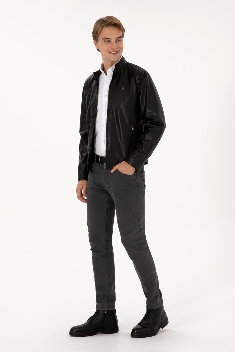 Erkek Siyah Deri Ceket - 50317298008