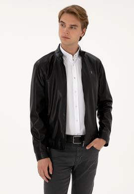 Erkek Siyah Deri Ceket - 50317298008