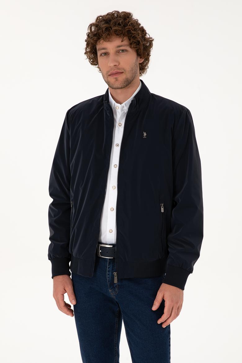 Erkek Lacivert Deri Ceket