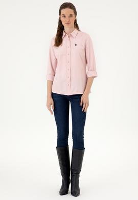 Kadın Pudra Uzun Kollu Basic Gömlek - 50316711107