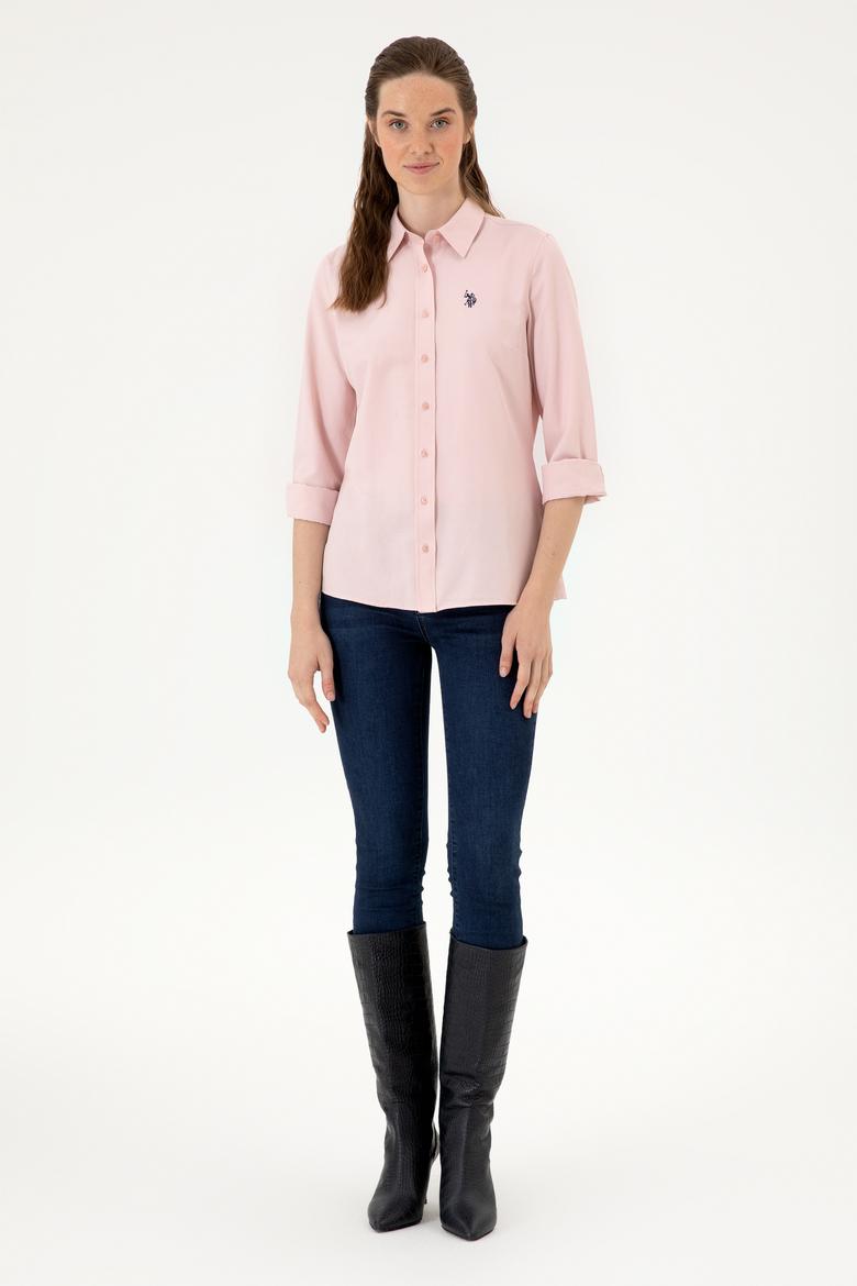 Kadın Pudra Uzun Kollu Basic Gömlek - 50316711107