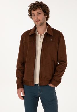 Erkek Kahverengi Deri Ceket - 50317294008