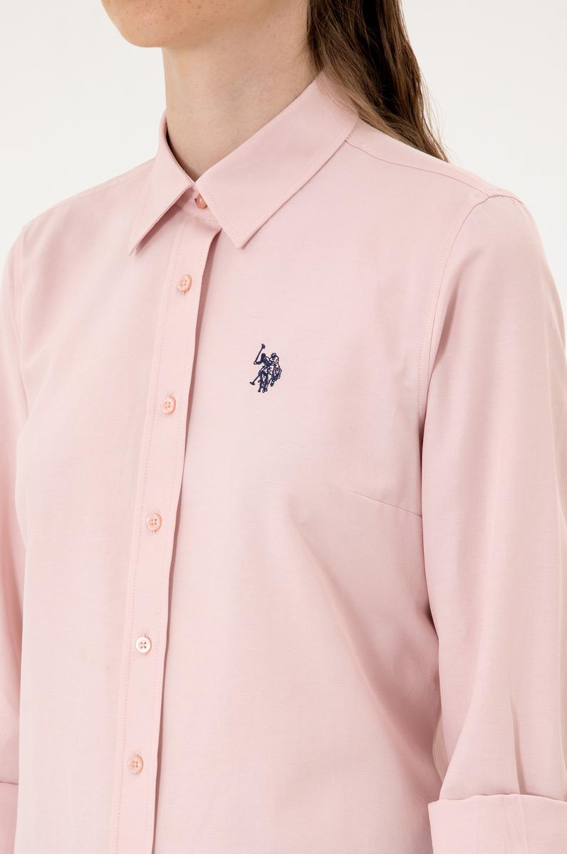 Kadın Pudra Uzun Kollu Basic Gömlek