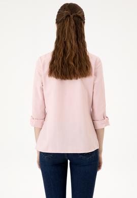 Kadın Pudra Uzun Kollu Basic Gömlek - 50316711107