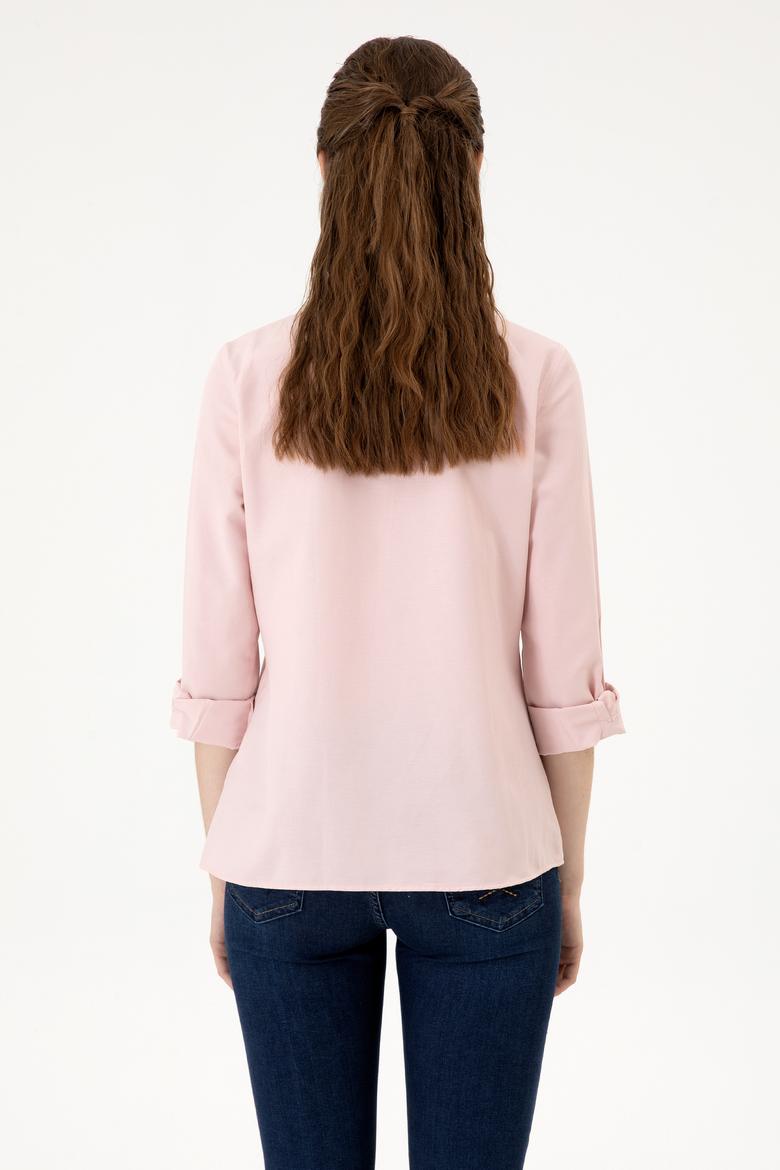 Kadın Pudra Uzun Kollu Basic Gömlek - 50316711107