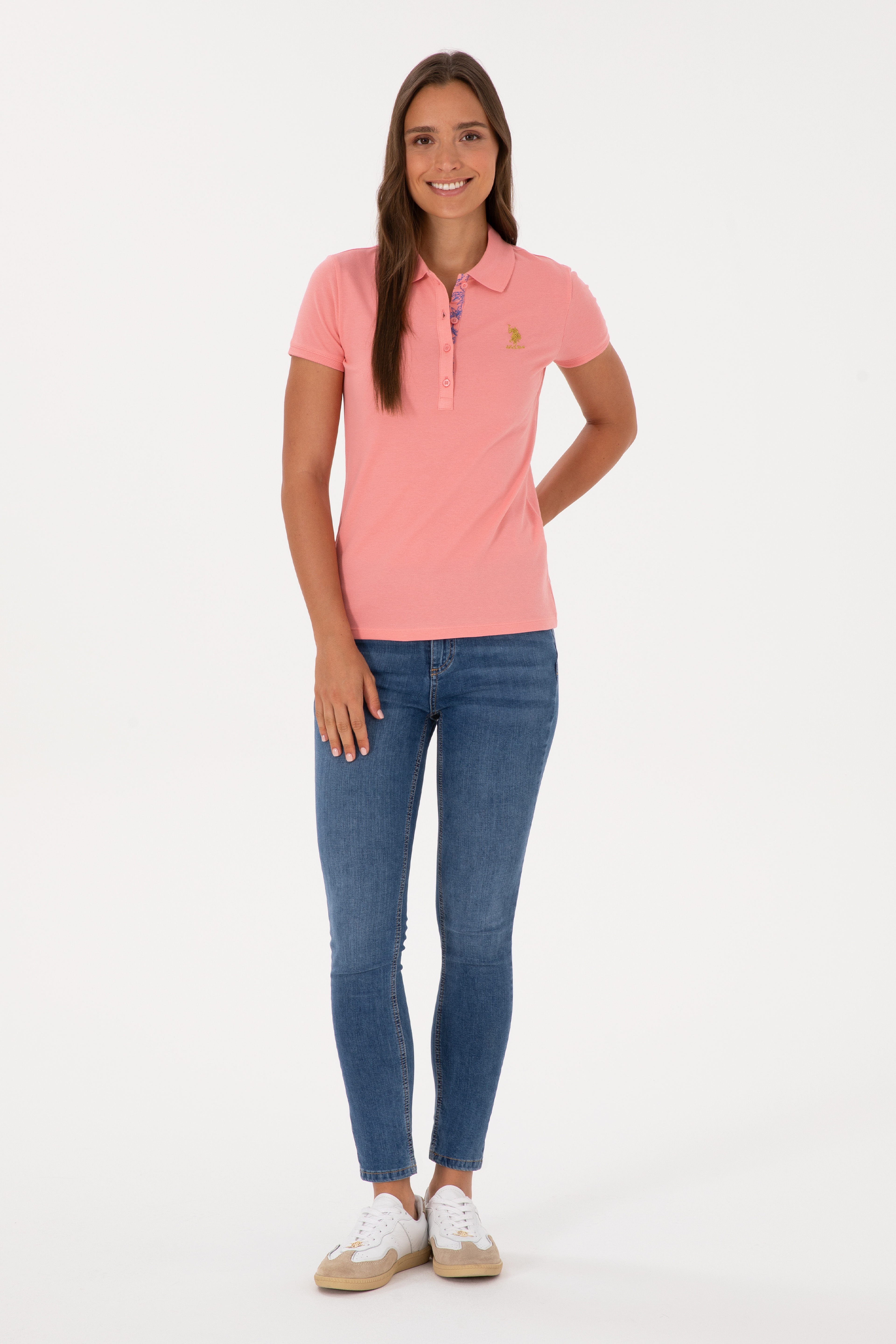 Kadın Pembe Basic Tişört - Image 4
