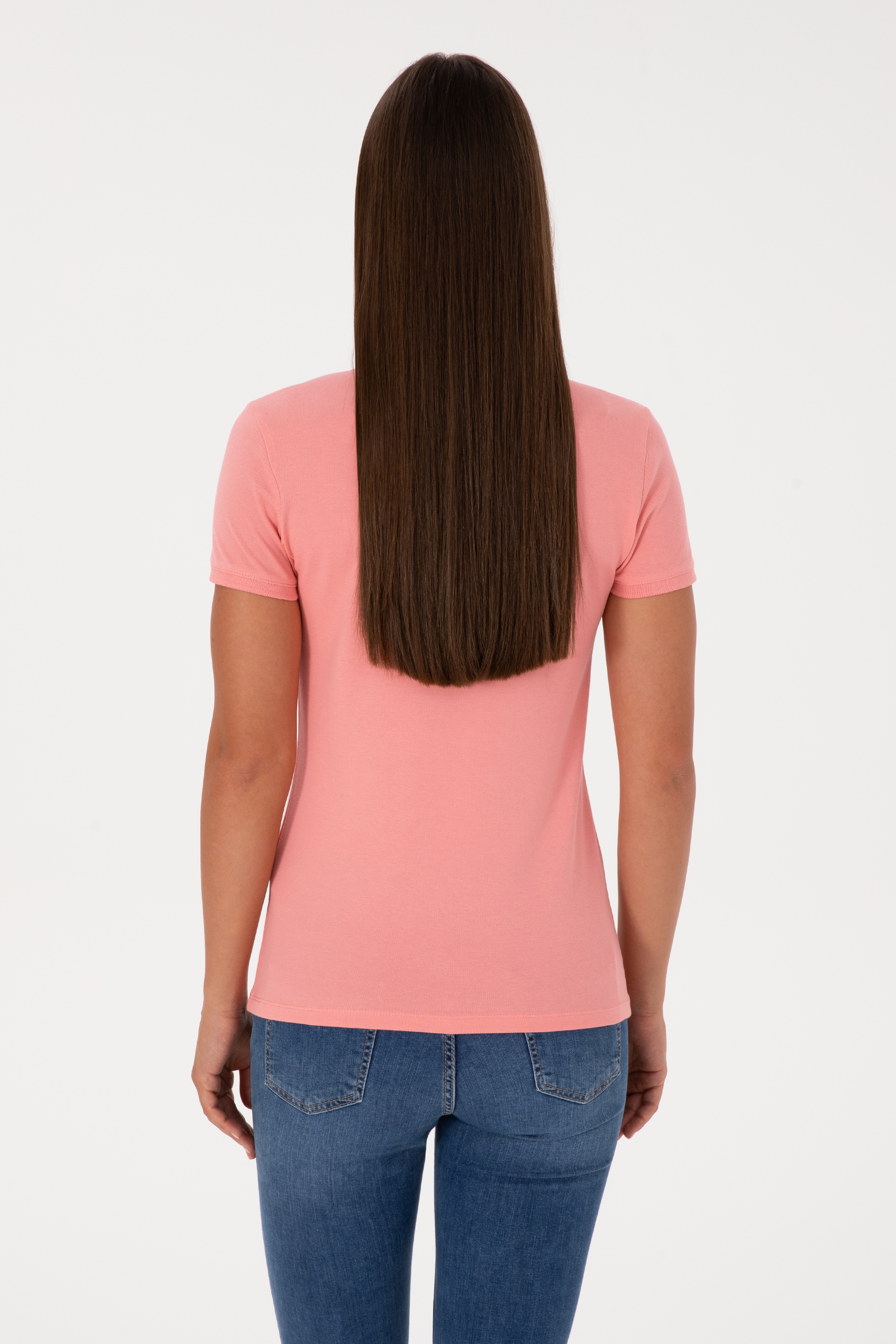 Kadın Pembe Basic Tişört - Image 5