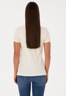 Kadın Krem Basic Tişört - 50300883022