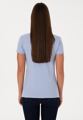 Kadın Açık Mavi Basic Tişört - 50300883112