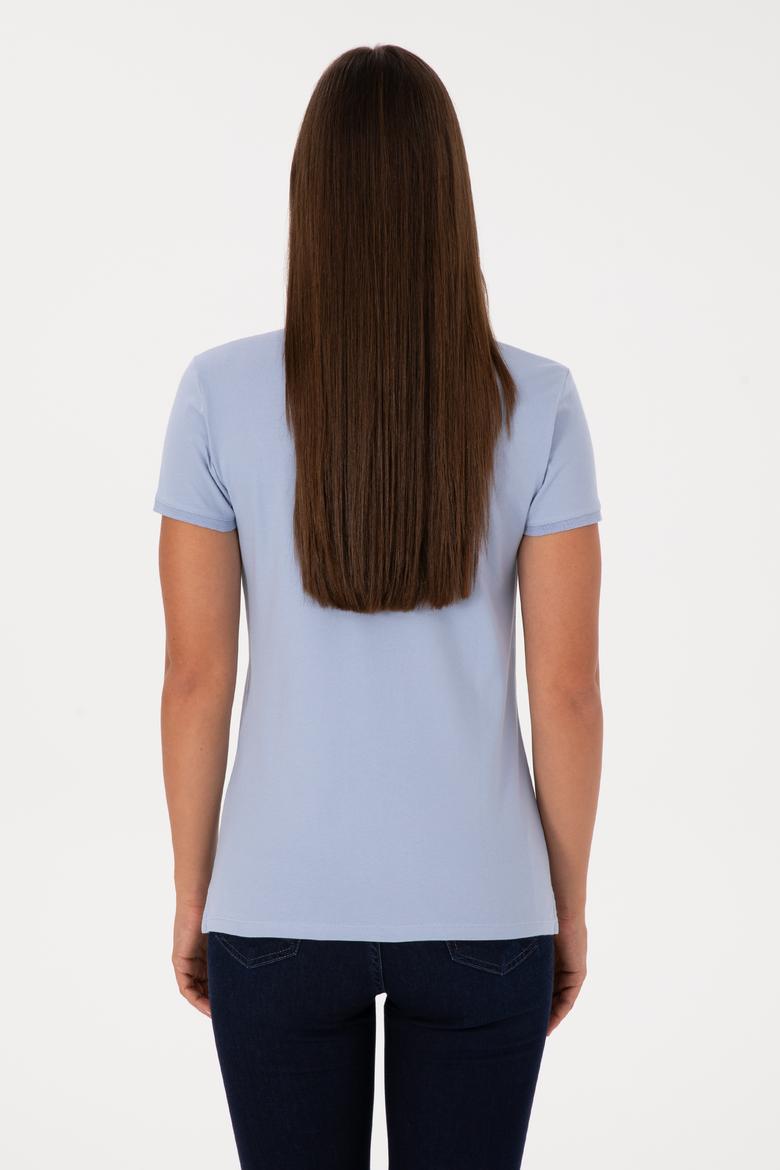Kadın Açık Mavi Basic Tişört - 50300883112