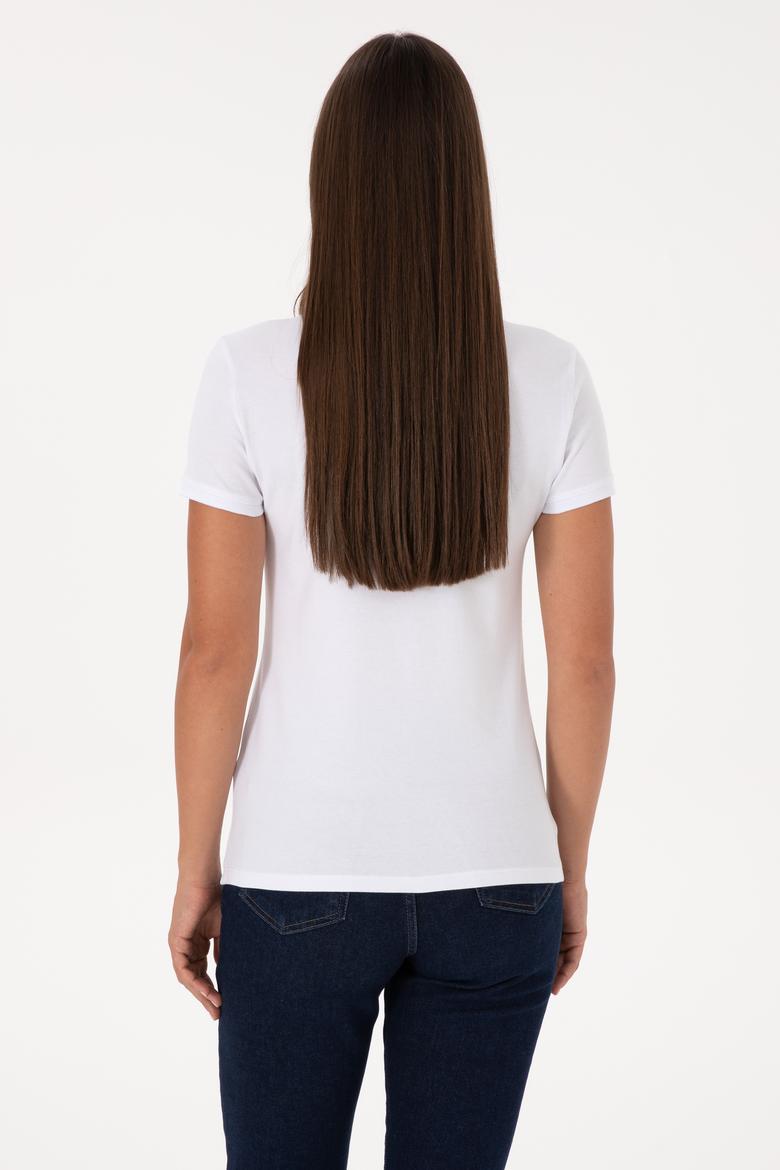 Kadın Beyaz Basic Tişört - 50300868005