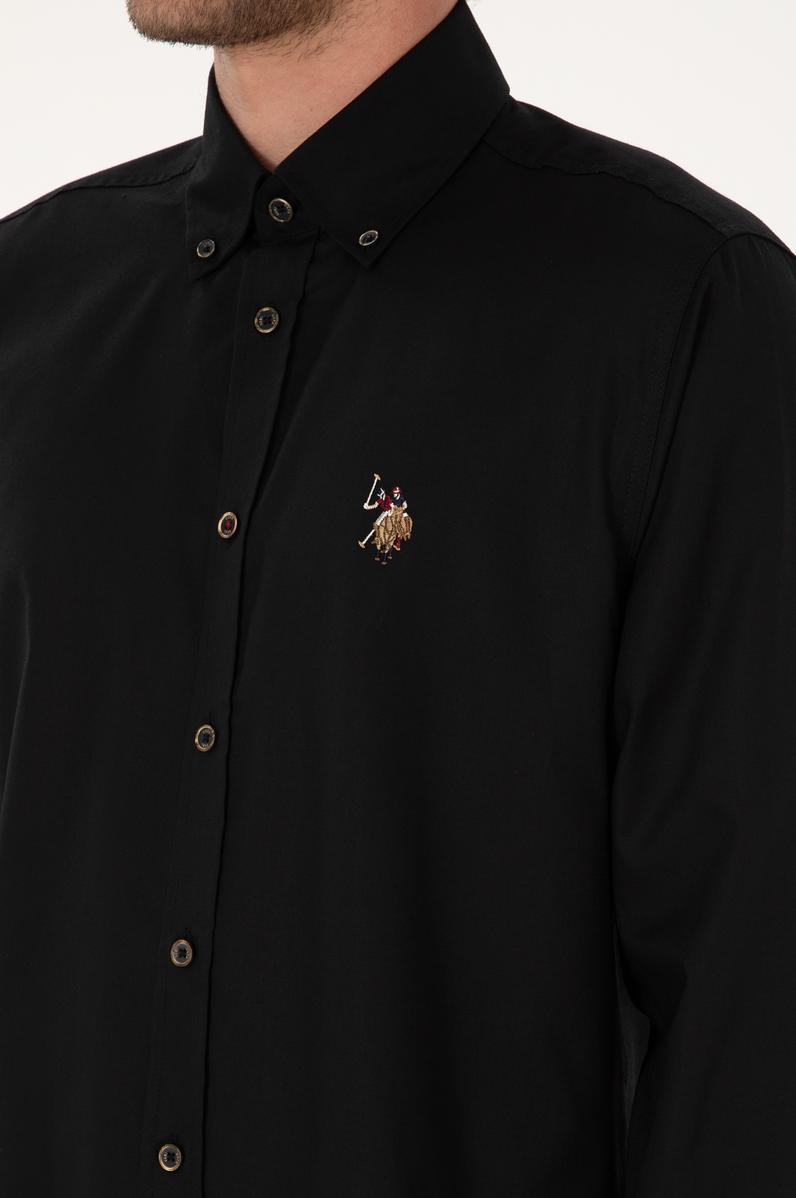 Erkek Siyah Uzun Kollu Basic Gömlek