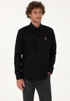Erkek Siyah Uzun Kollu Basic Gömlek - 50307676043