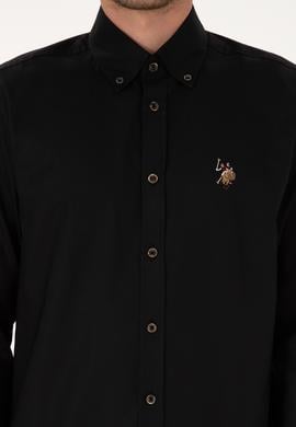 Erkek Siyah Uzun Kollu Basic Gömlek - 50307676043