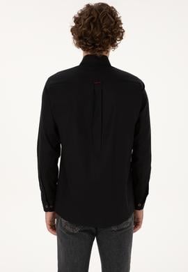 Erkek Siyah Uzun Kollu Basic Gömlek - 50307676043