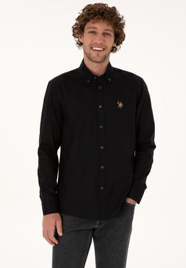 Erkek Siyah Uzun Kollu Basic Gömlek - 50307676043