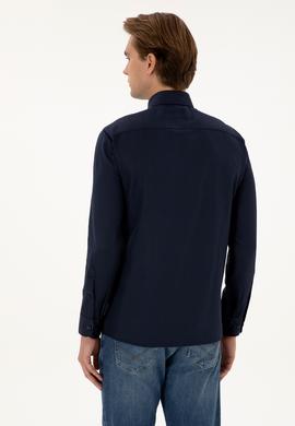 Erkek Lacivert Uzun Kollu Basic Gömlek - 50307693005